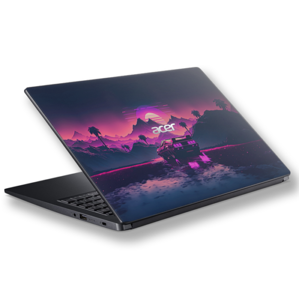 Acer Aspire 4710 4310 sports car mountains retrowave skin