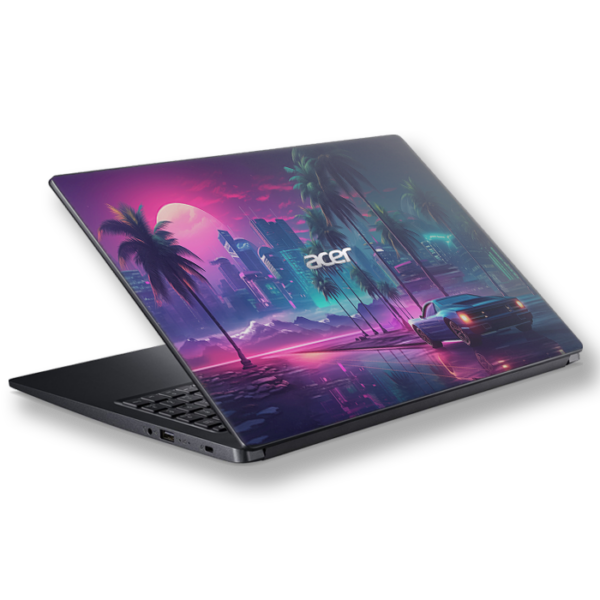 Acer Aspire 5 A515 53G sunset synthwave sports car city palm trees skin