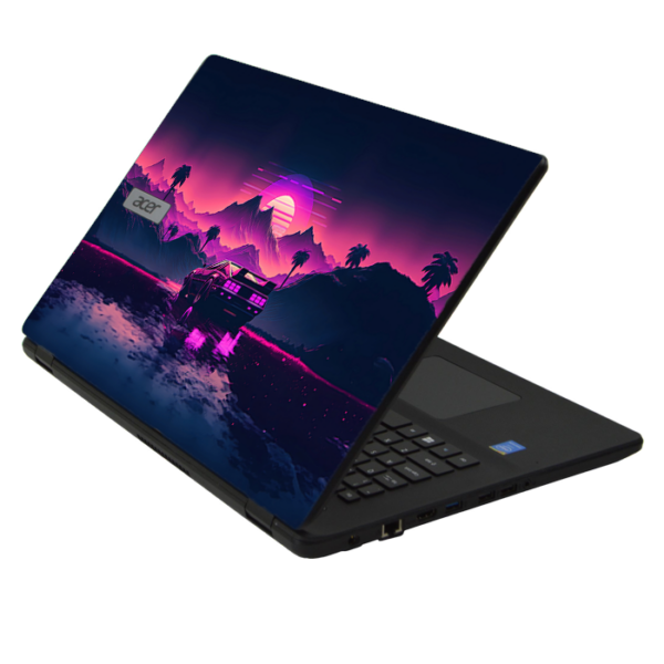 Acer Aspire ES1 711 sports car mountains retrowave skin