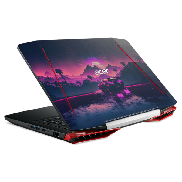 Acer Aspire VX 15 sports car mountains retrowave skin