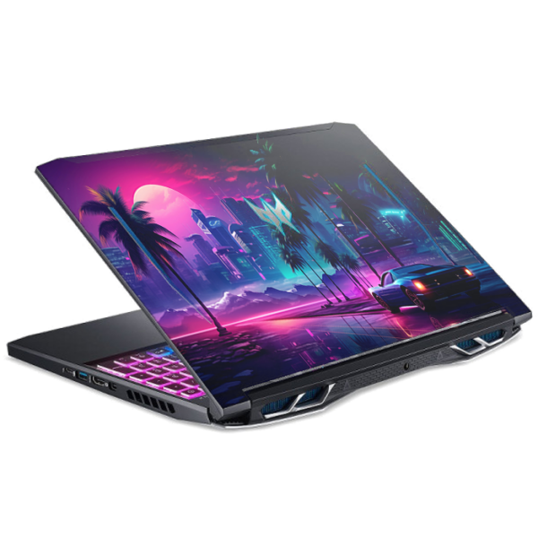 Acer Gaming Predator Helios 300 PH315 54 sunset synthwave sports car skin
