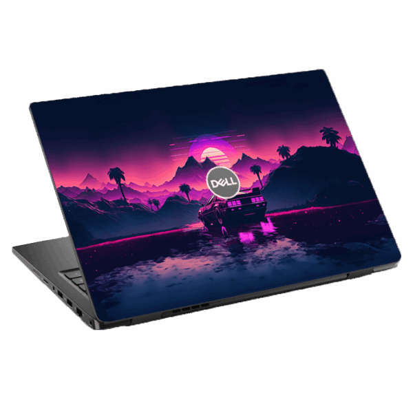 Dell XPS 15Z L511Z sports car mountains retrowave skin