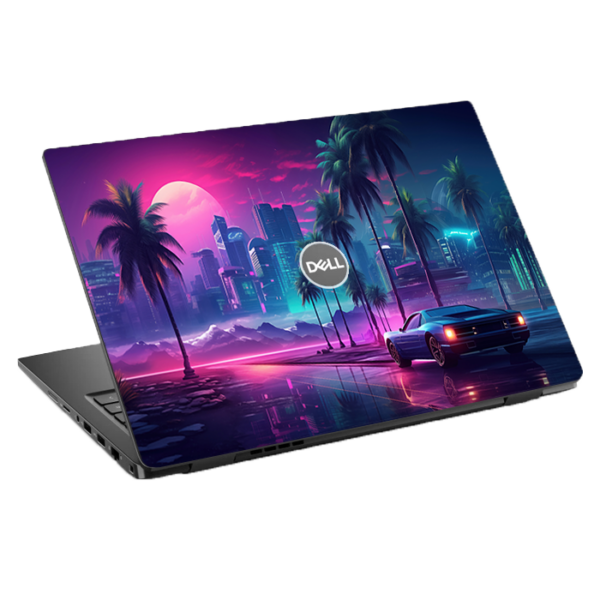 Dell Inspiron 14 5430 sunset synthwave sports car skin
