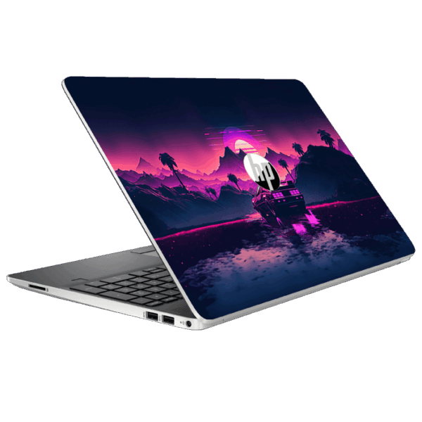 HP Notebook 14 AM060TU sports car mountains retrowave skin